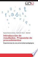 libro Introducción De Resultados Propuesta De Procedimientos